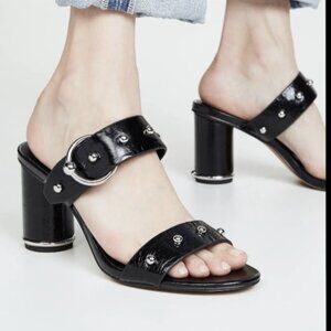 Rebecca Minkoff Amalthea Black Leather Studded Heeled Sandal Size 9 w/Box